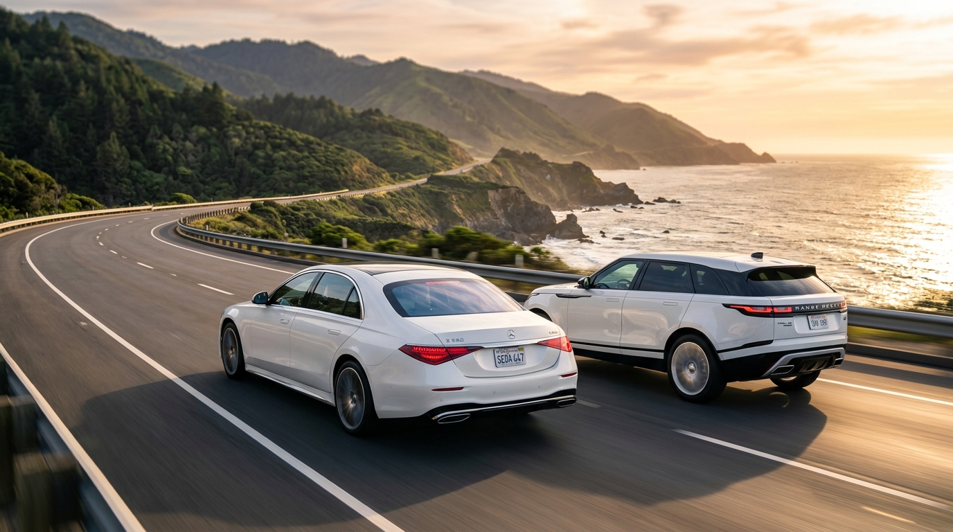 Sai Travel fleet on coastal highway